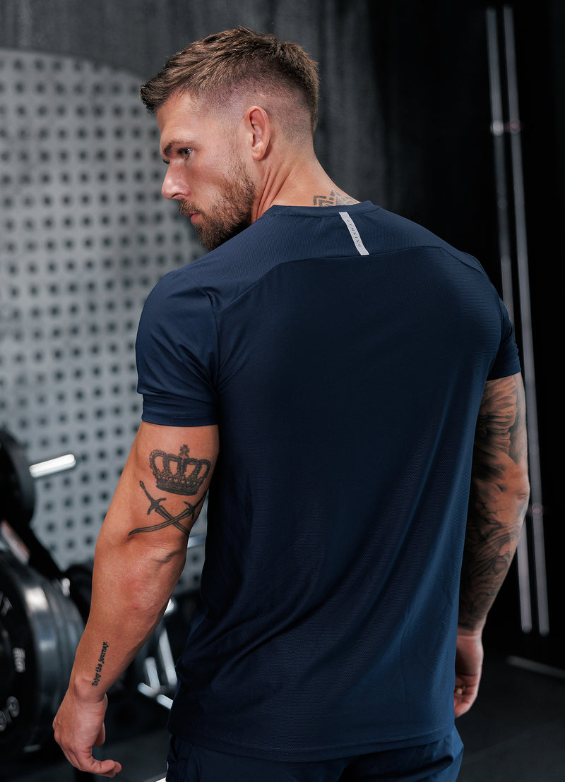 Gym King Flex Tee - Navy/Silver