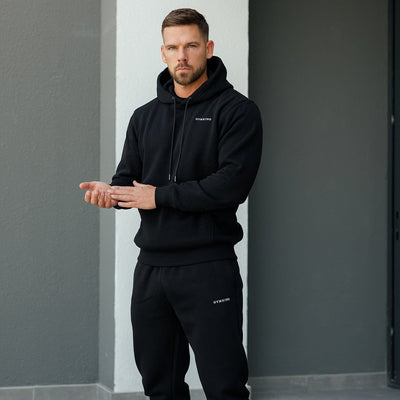 men's black fleece tracksuit