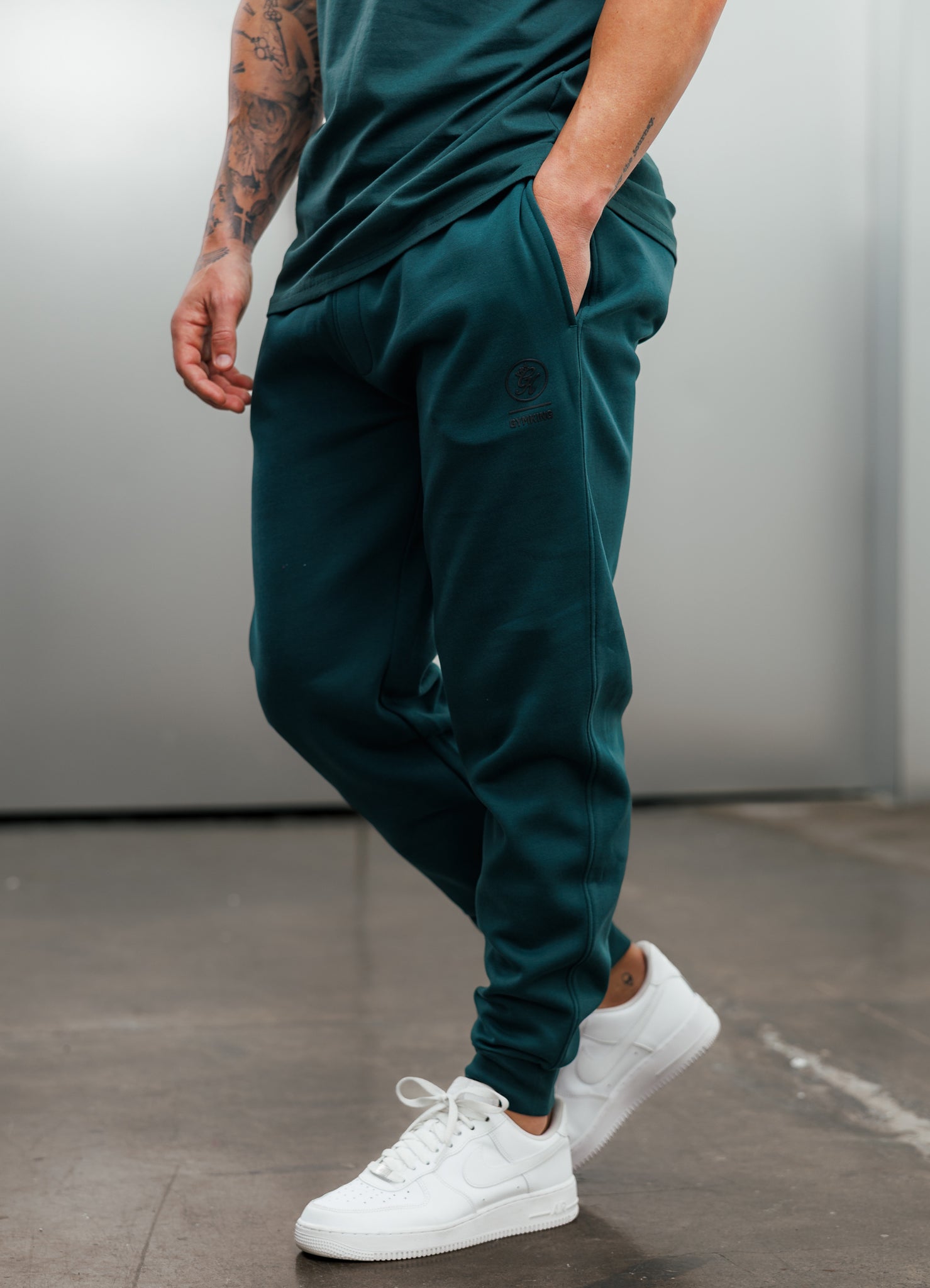 Gym King Aventus Fleece Jogger - Deep Forest Green
