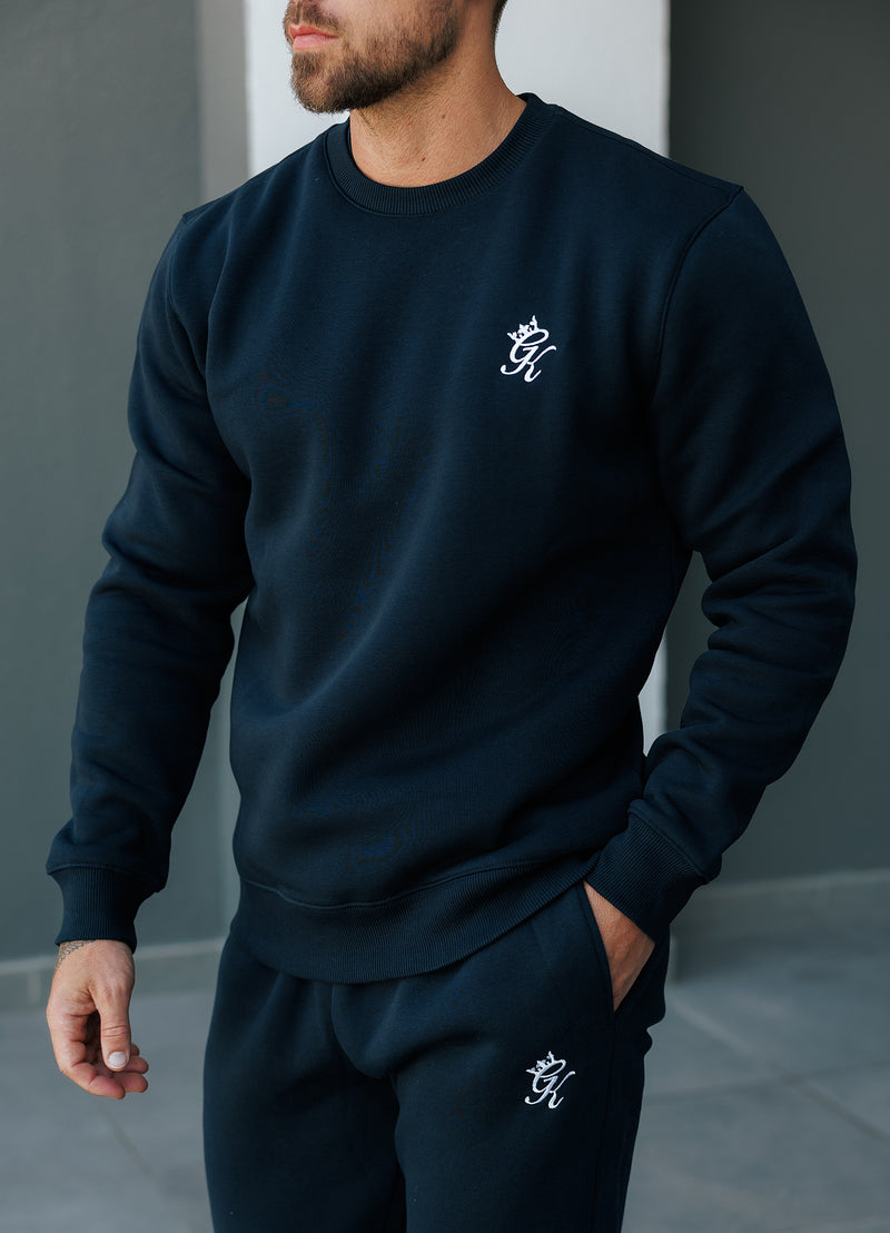 Gym King Fundamental Fleece Crew - Navy