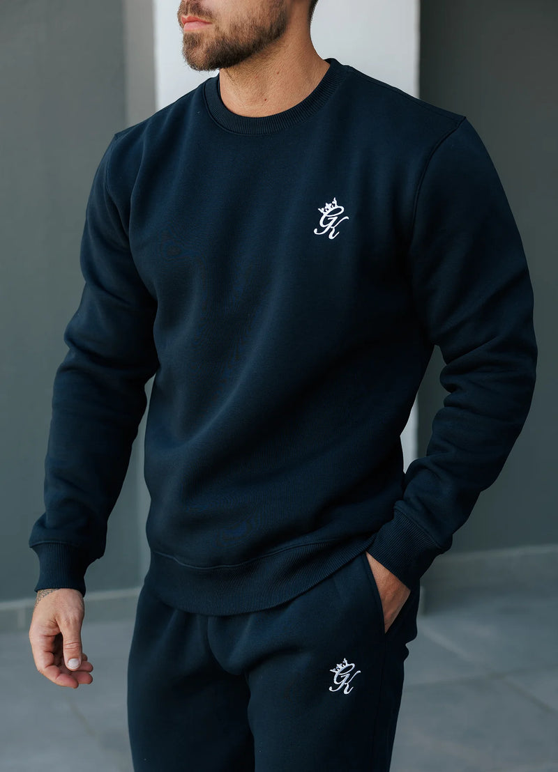 Gym King Fundamental Crew Tracksuit - Navy