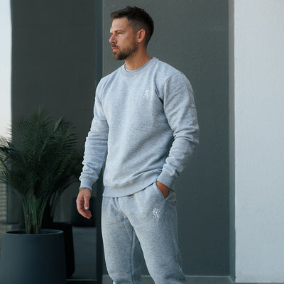 Gym King Fundamental Crew Tracksuit grey men’s sweatshirt and joggers