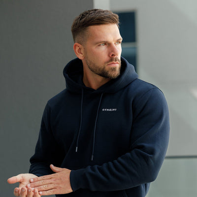 Gym King Fundamental Linear Hoodie - Navy