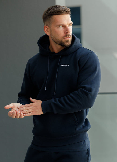 Gym King Fundamental Linear Hoodie - Navy