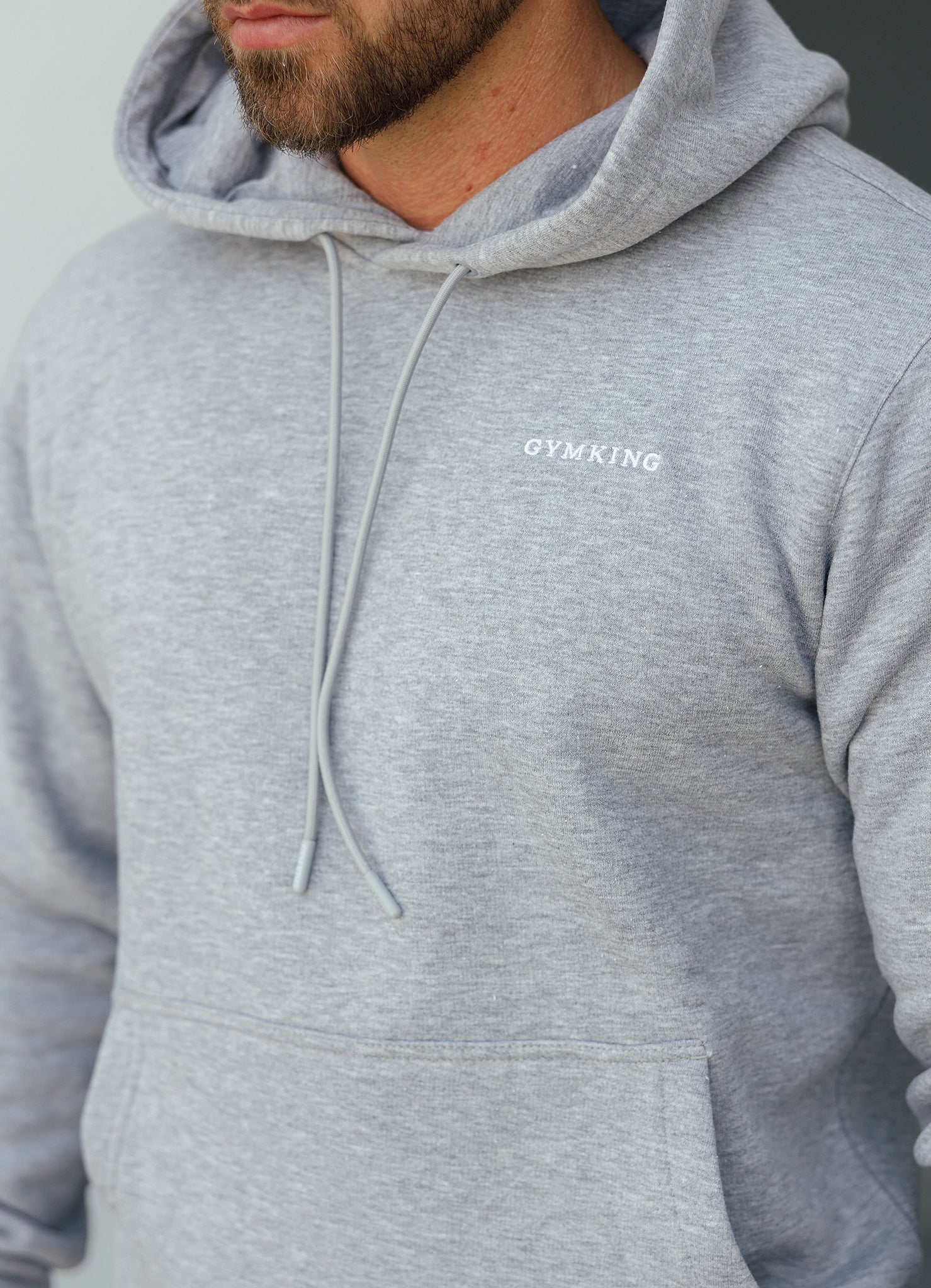 Gym King Linear Fundamental Hood Grey Marl Xs