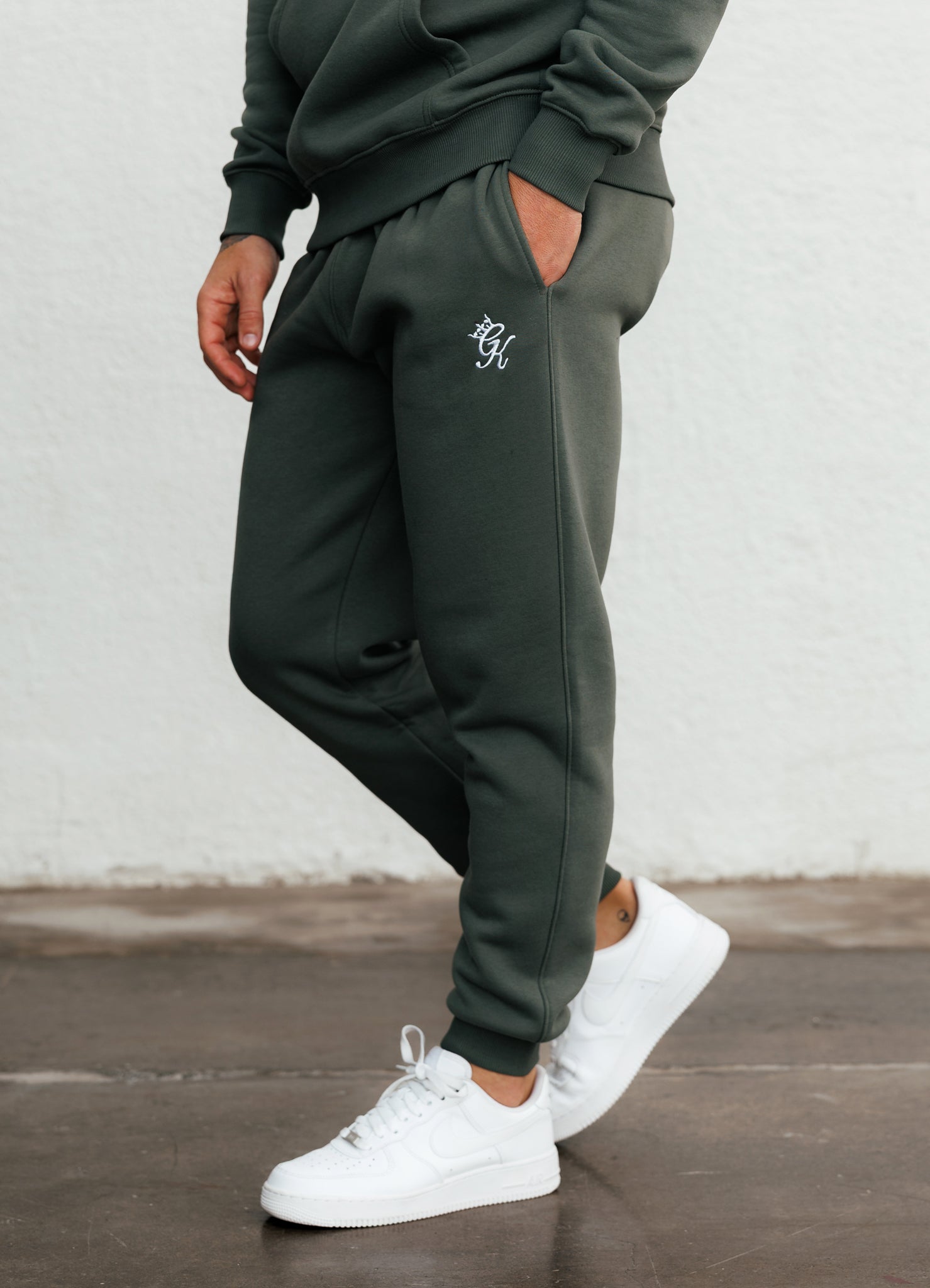 Gym King Fundamental Fleece Hood Tracksuit - Deep Olive