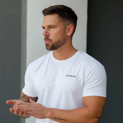 Gym King Fundamental Linear Tee - White