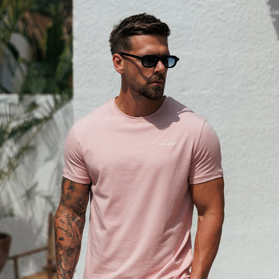 Gym King Fundamental Linear Tee - Rustic Pink