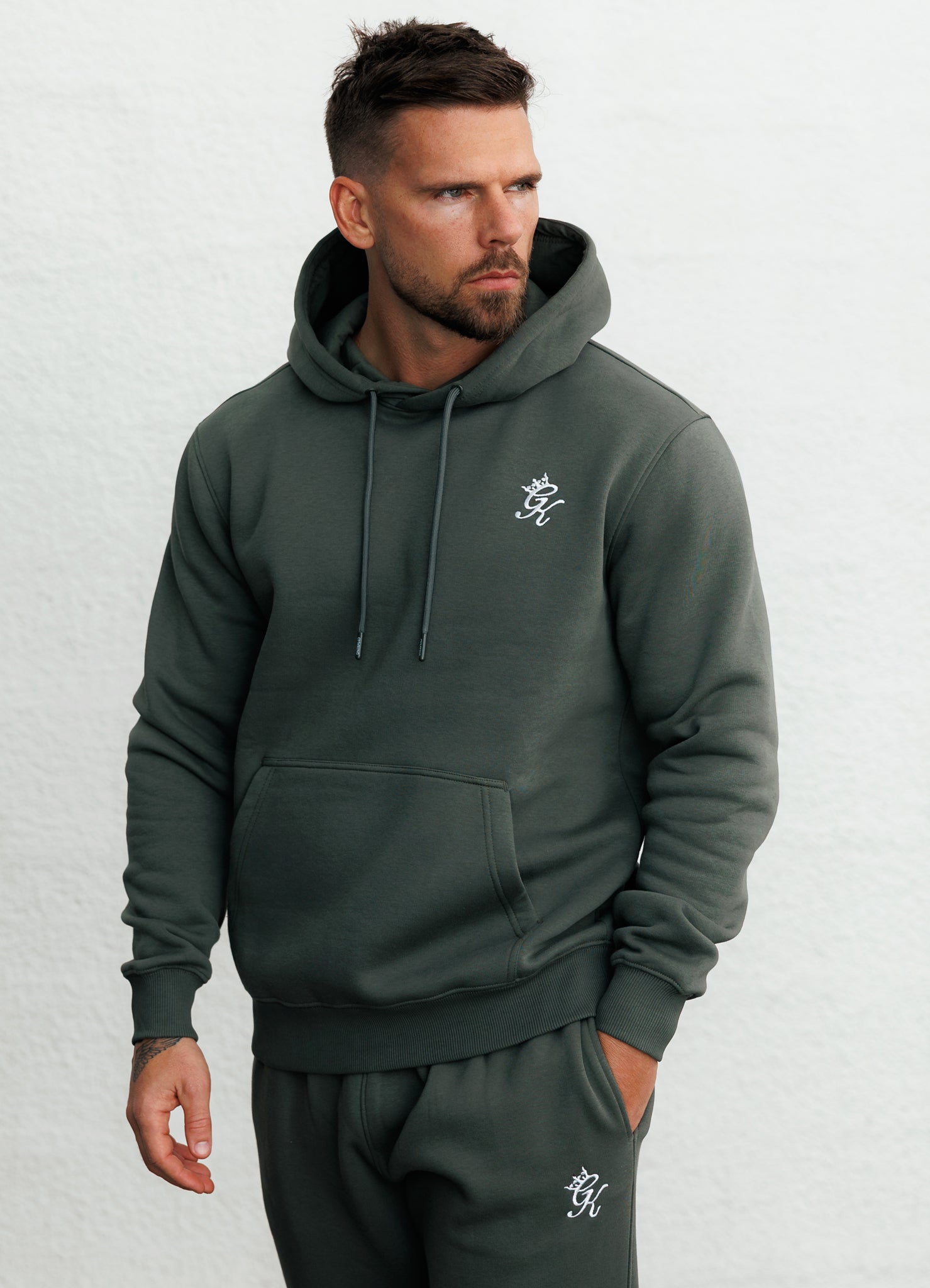 Gym King Fundamental Fleece Hood Tracksuit - Deep Olive