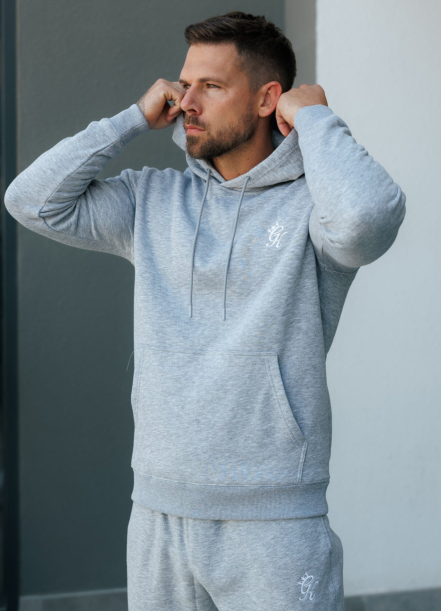 Gym King Fundamental Fleece Hoodie - Grey Marl