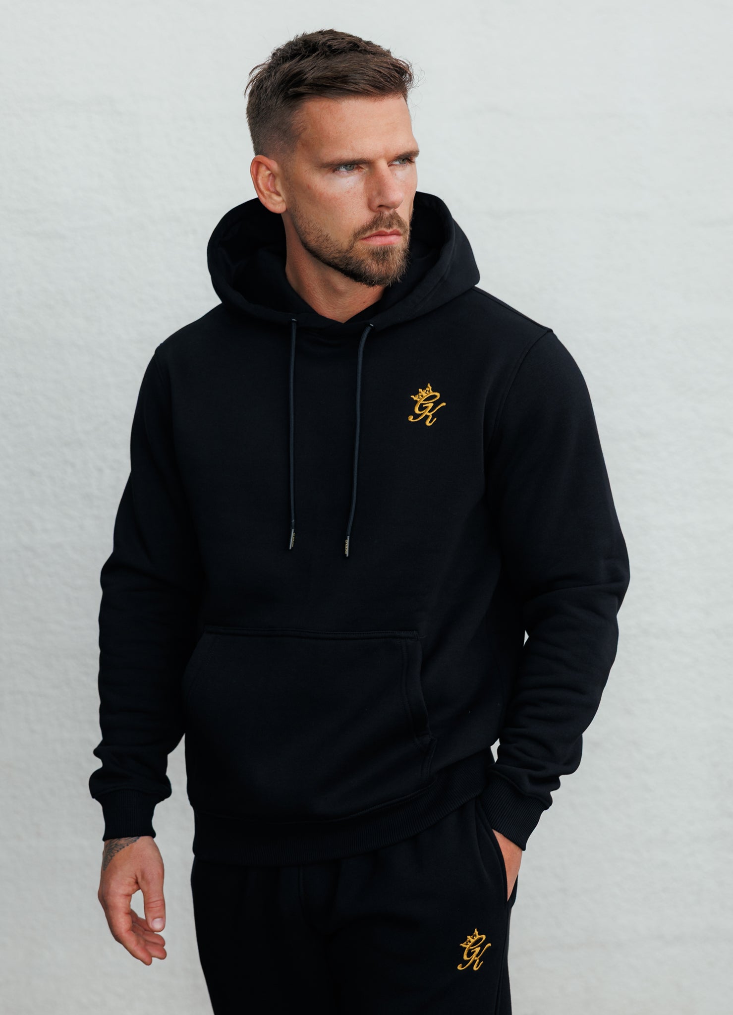 Gym King Fundamental Hood Tracksuit - Black/Gold