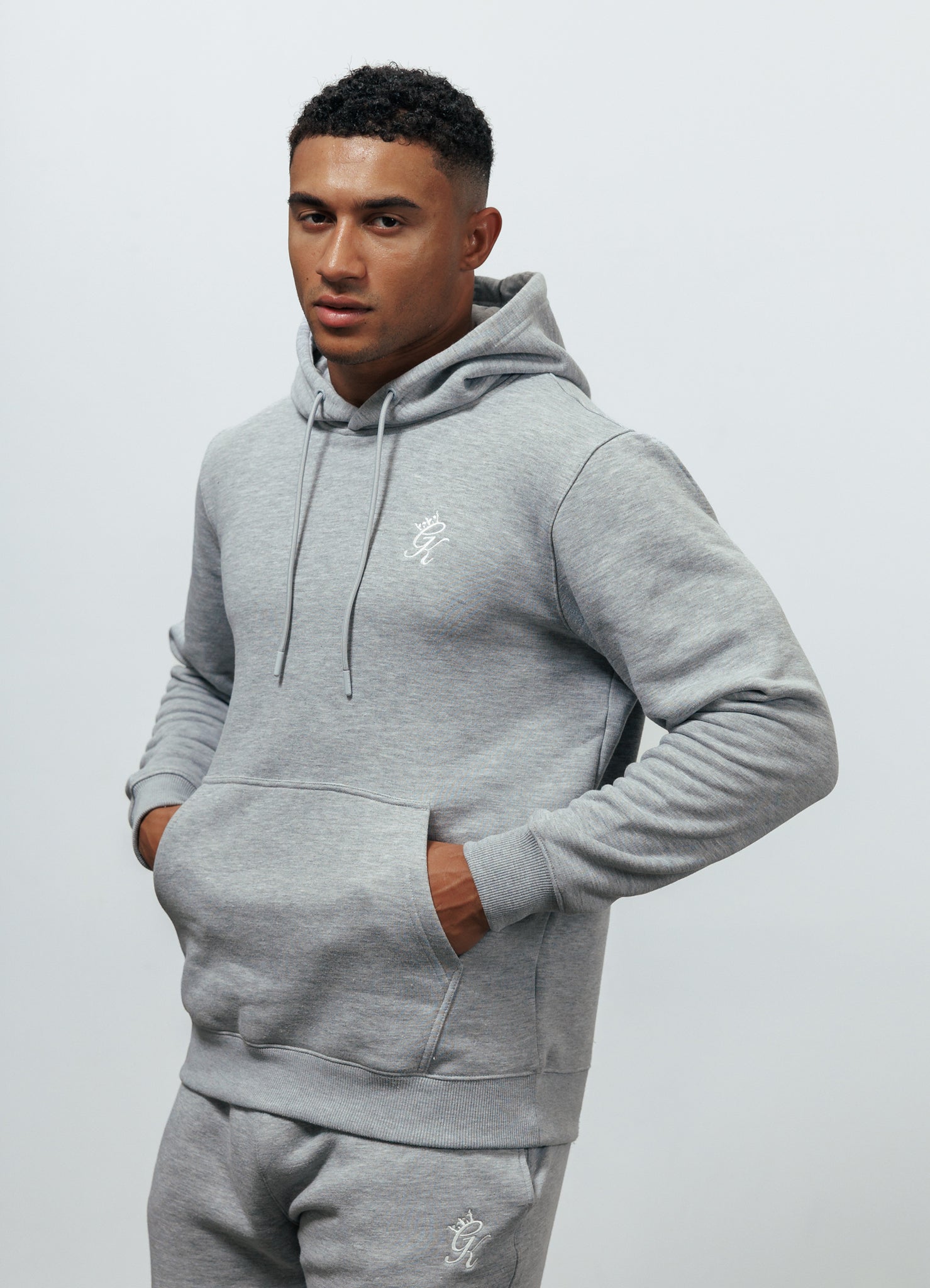 Gym King Fundamental Fleece Hood Tracksuit - Grey Marl