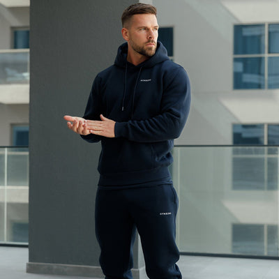 men's navy blue fleece tracksuit