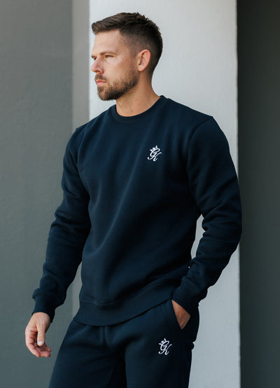 Gym King Fundamental Fleece Crew - Navy