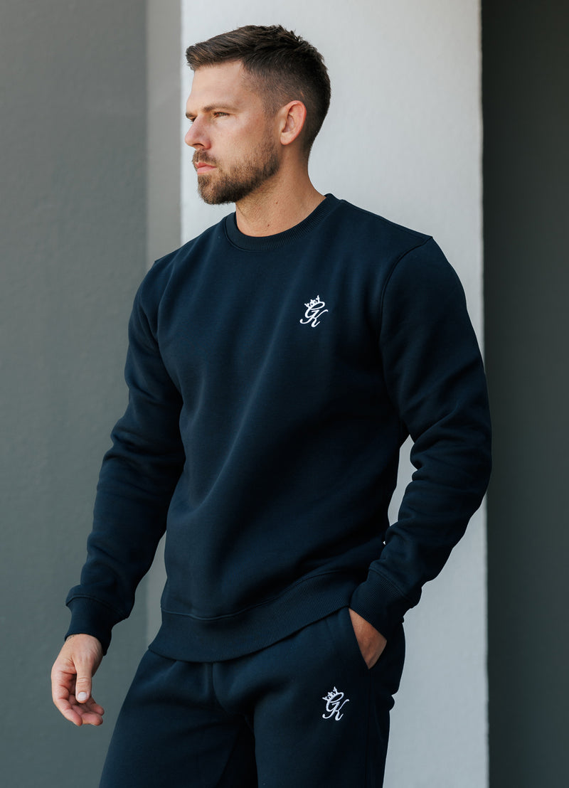 Gym King Fundamental Fleece Crew - Navy