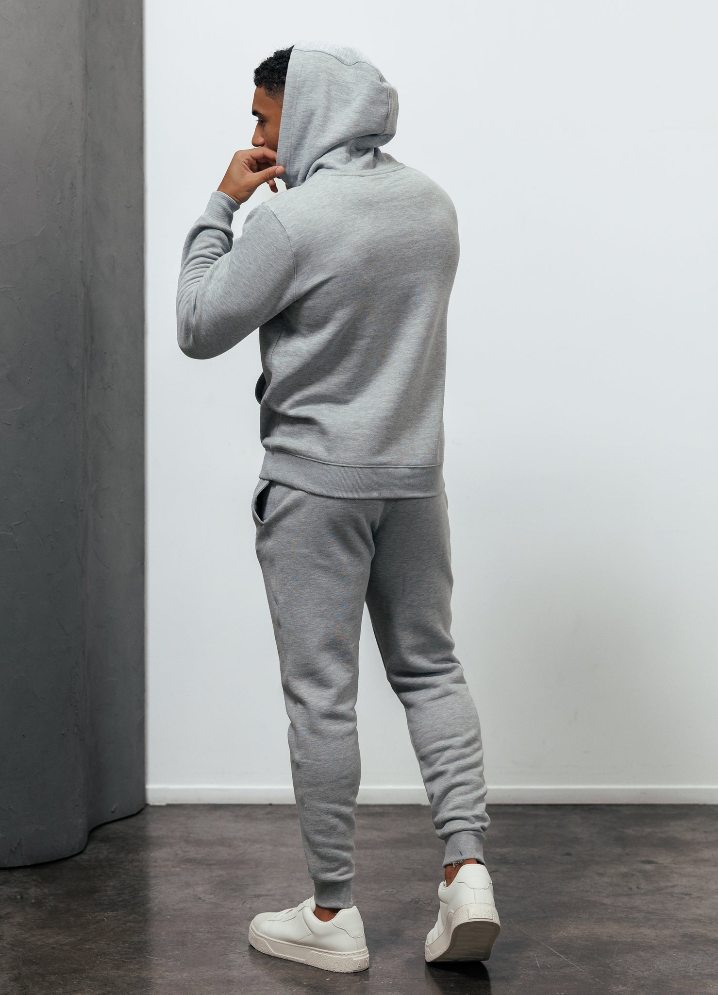 Gym King Fundamental Fleece Hood Tracksuit - Grey Marl