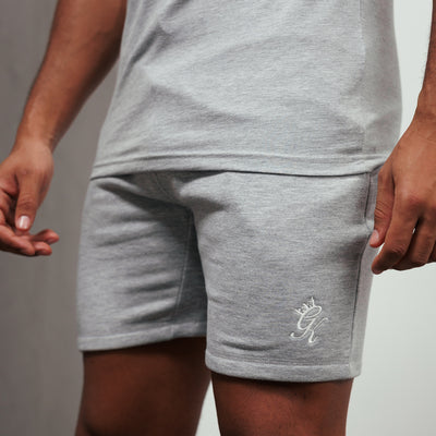 Men’s Gym King fleece grey shorts elastic waistband and side pockets