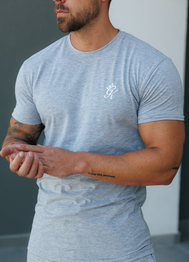 Gym King Fundamental Jersey Tee - Grey Marl