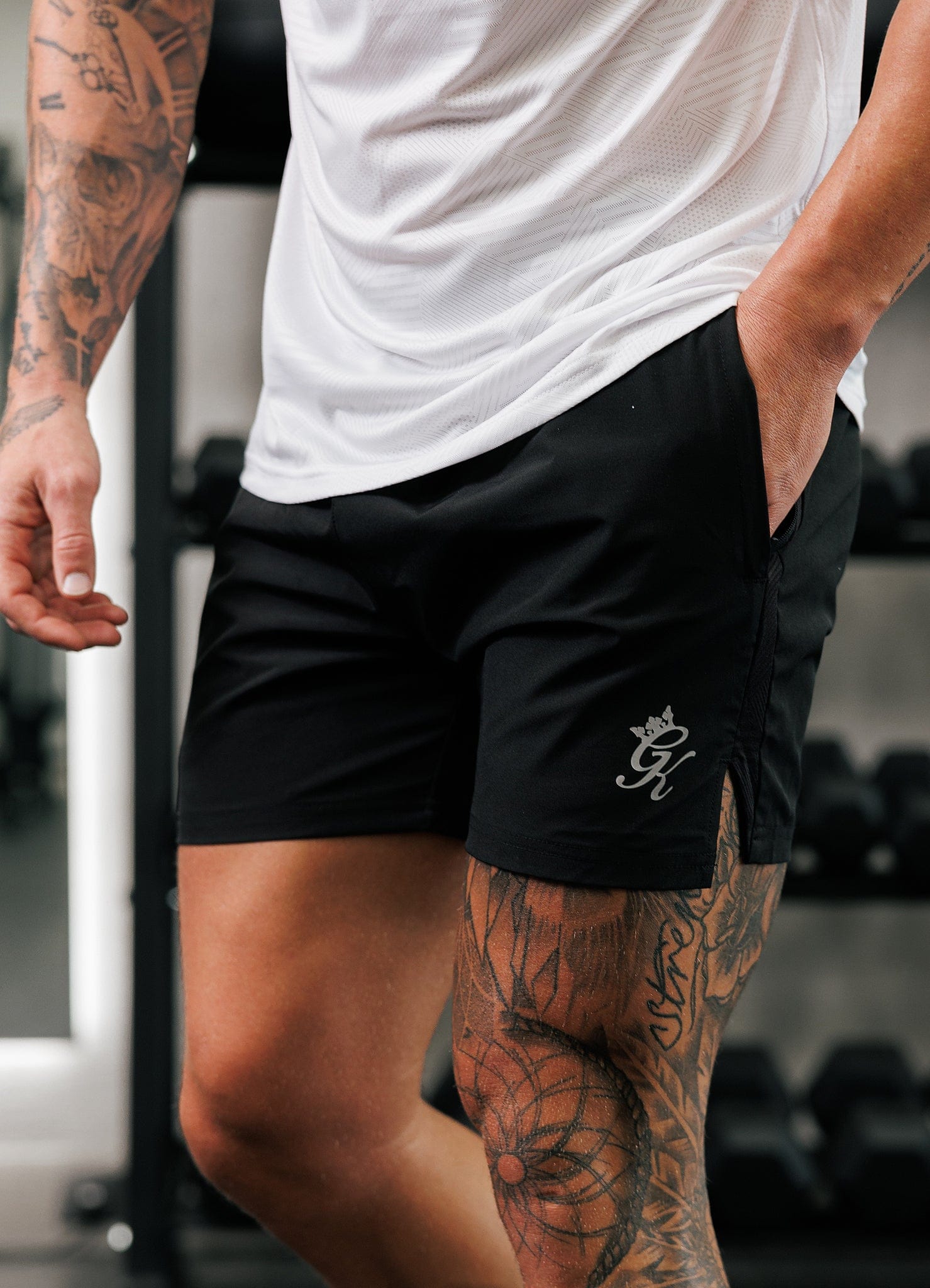 Gym King Geometric Knit 5" Short - Black