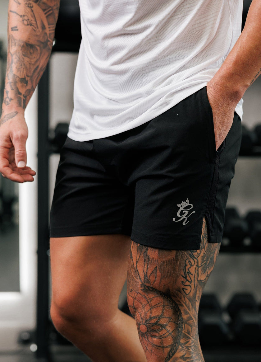 Gym King Geometric Knit 5" Short - Black