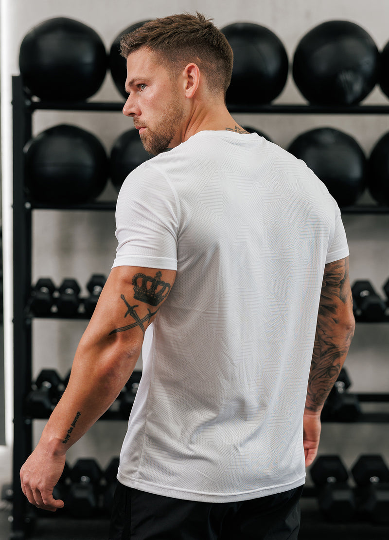 Gym King Geometric Knit Tee - White