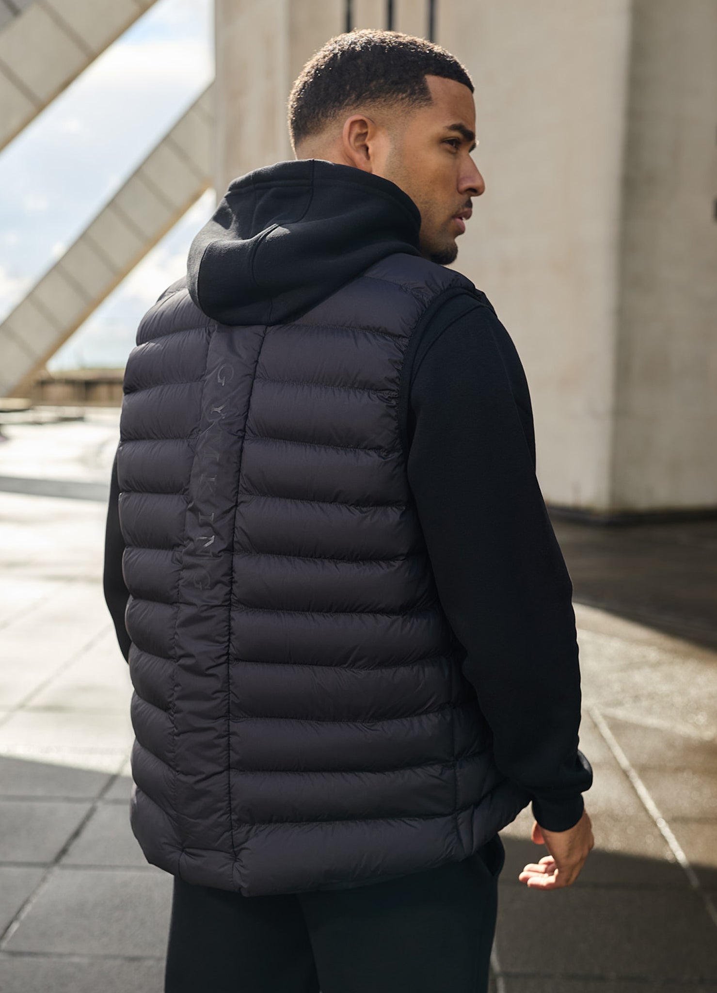mens black gilet
