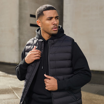 mens black gilet