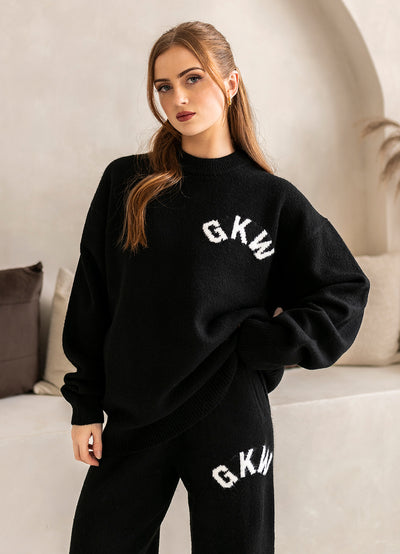 Gym King Restore Knitted Crew - Black