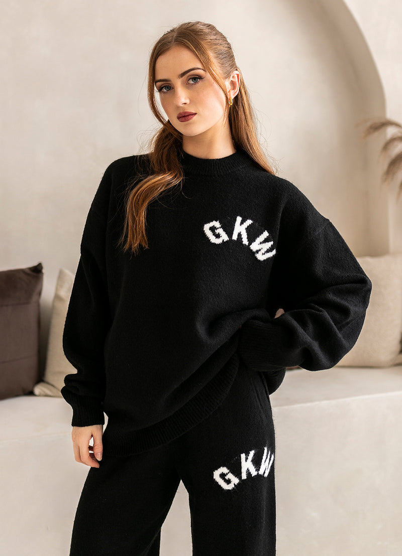 Gym King Restore Knitted Crew Tracksuit - Black