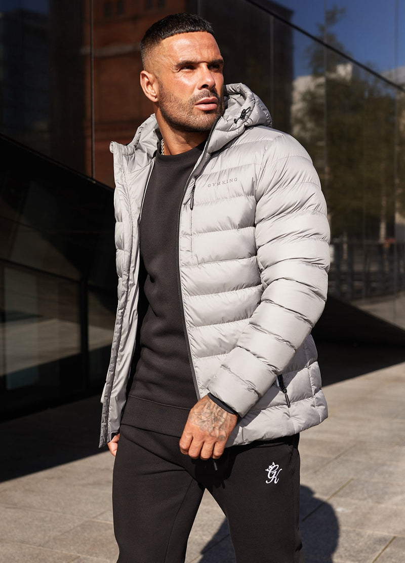 Gym King Reflect Puffer Jacket - Light Grey