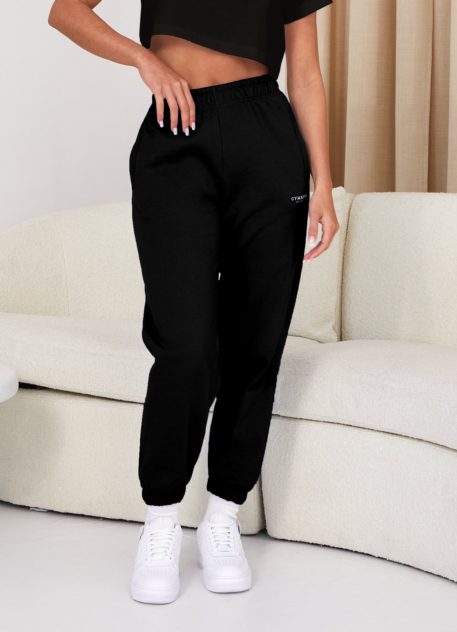 Gym King Established Relaxed Jogger - Black/White – GYM KING