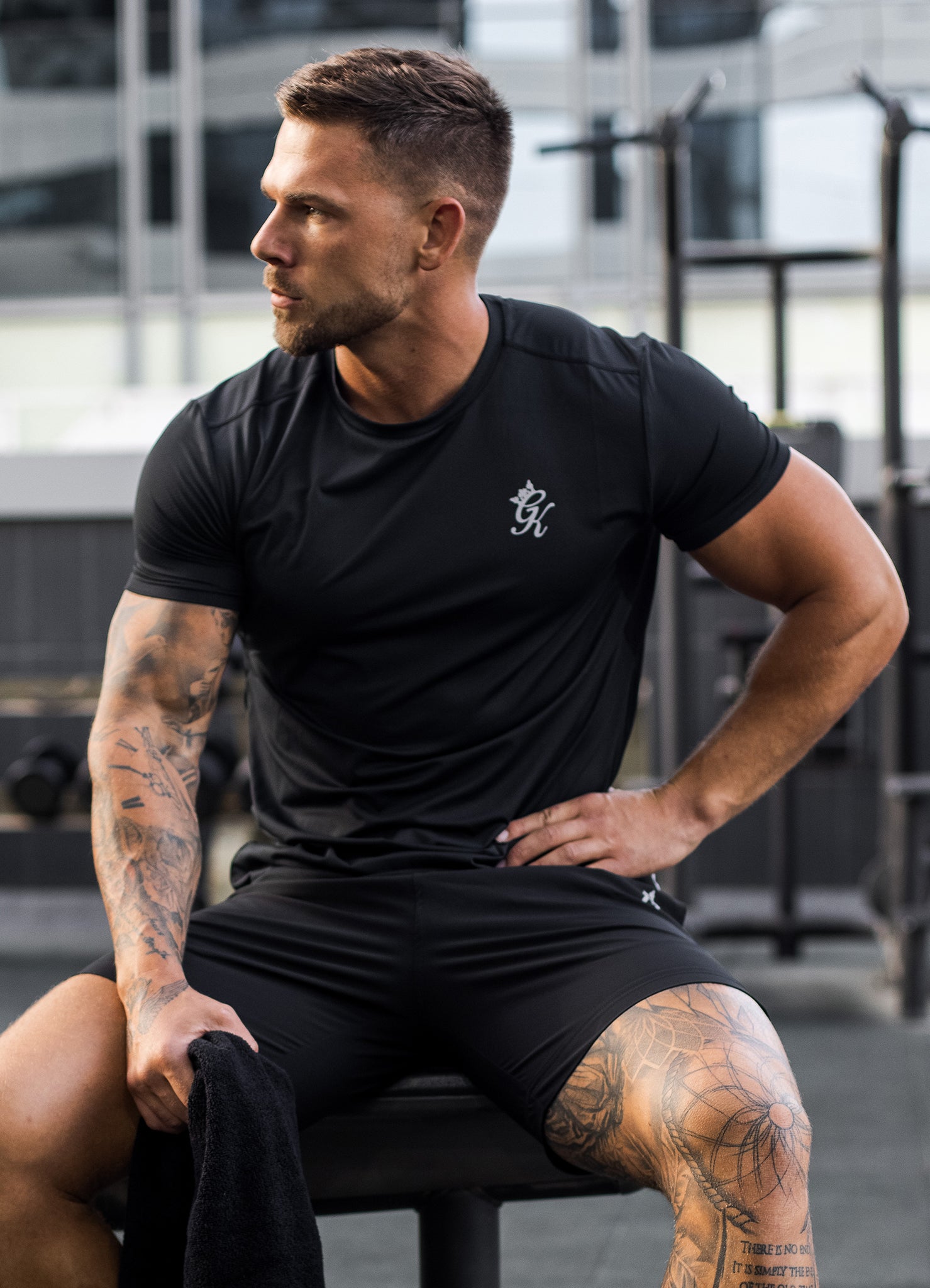 Men's Gym King Core Plus Tracksuit Bottoms in Black Men's Gym King Core Plus Tracksuit Bottoms in Black