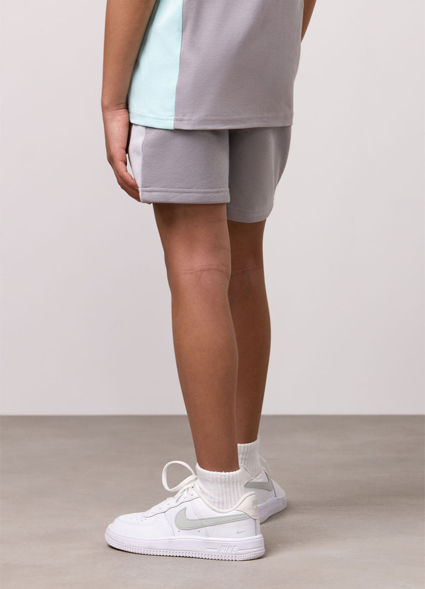 Gym King Older Kids Contrast Panel Short 6" - Urban Grey/Light Grey/Mint