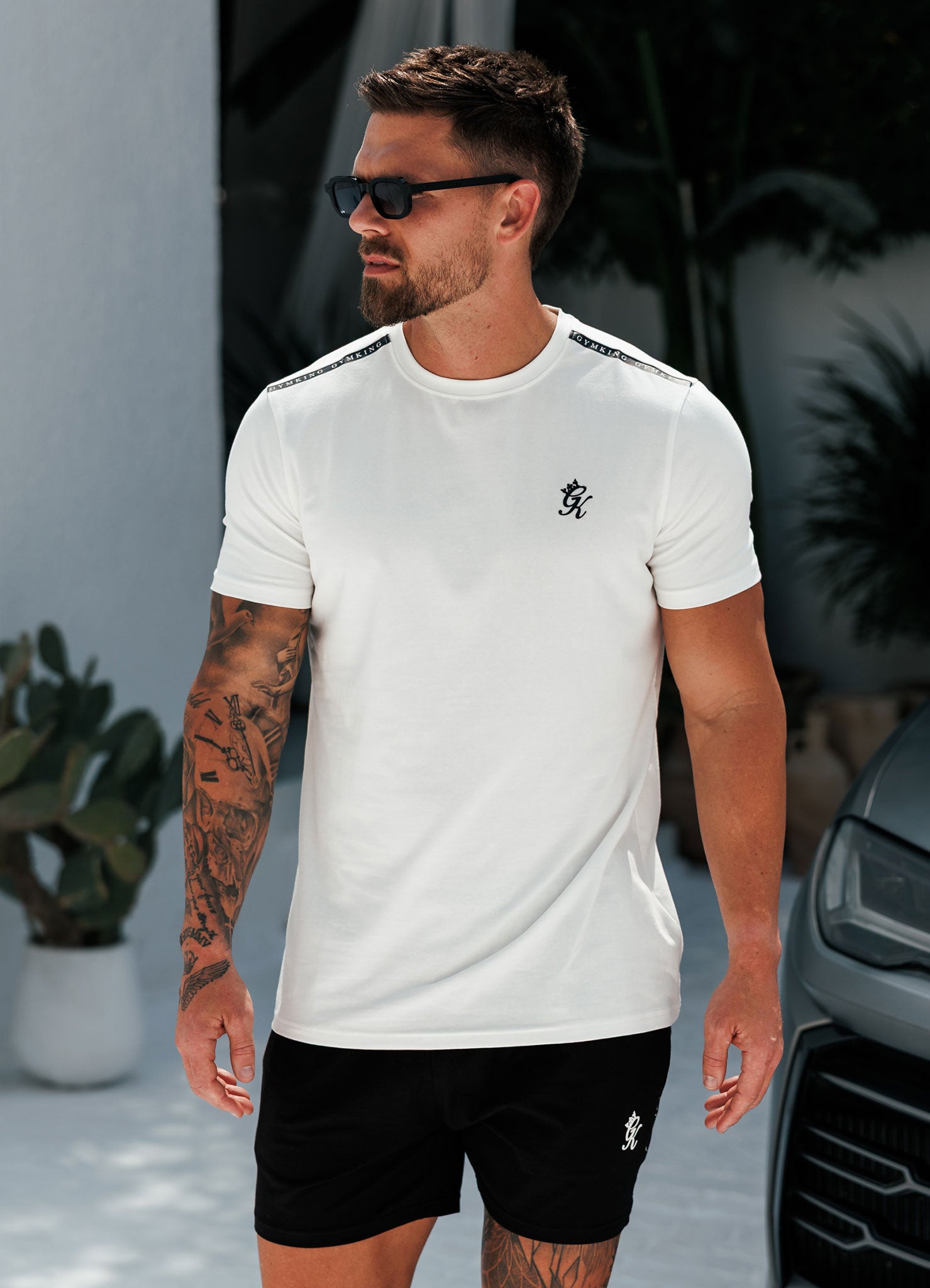 Gym King Taped Jersey Tee - White