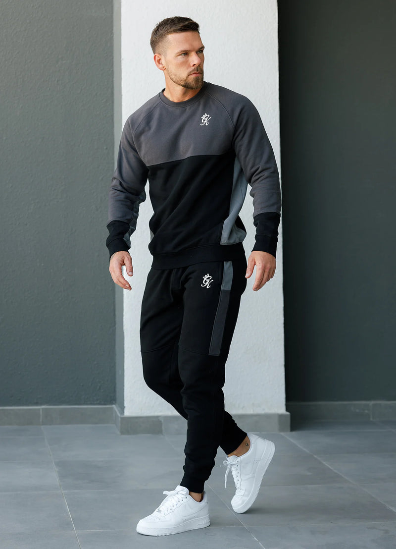 Gym King Minefield Crew Tracksuit - Black