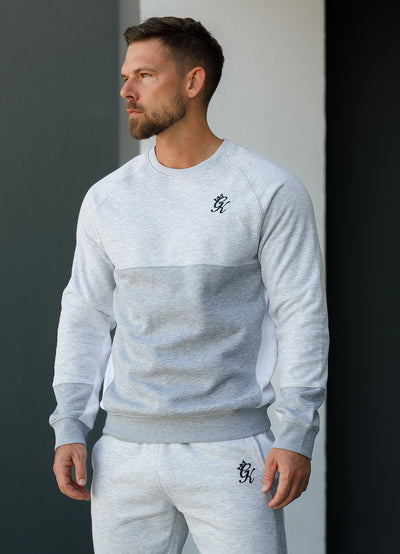 Gym King Minefield Fleece Crew - Snow Marl