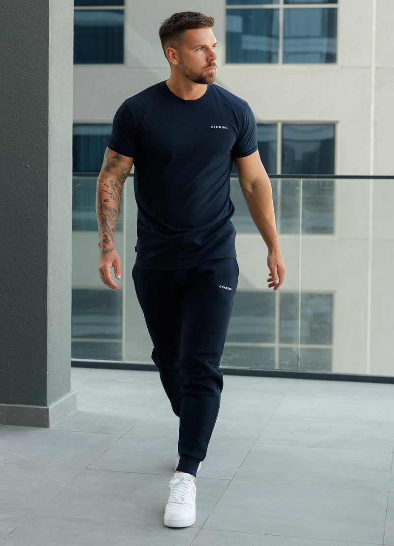 Gym King Linear Fundamental Tee - Navy