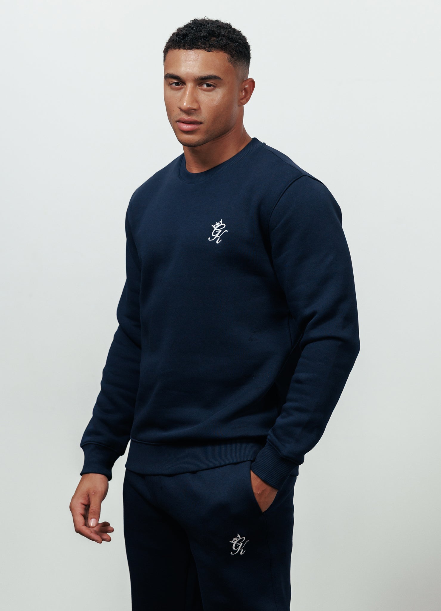 Gym King Fundamental Fleece Crew - Navy