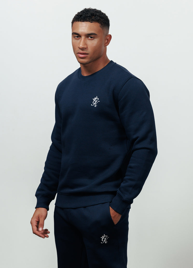 Gym King Fundamental Fleece Crew - Navy
