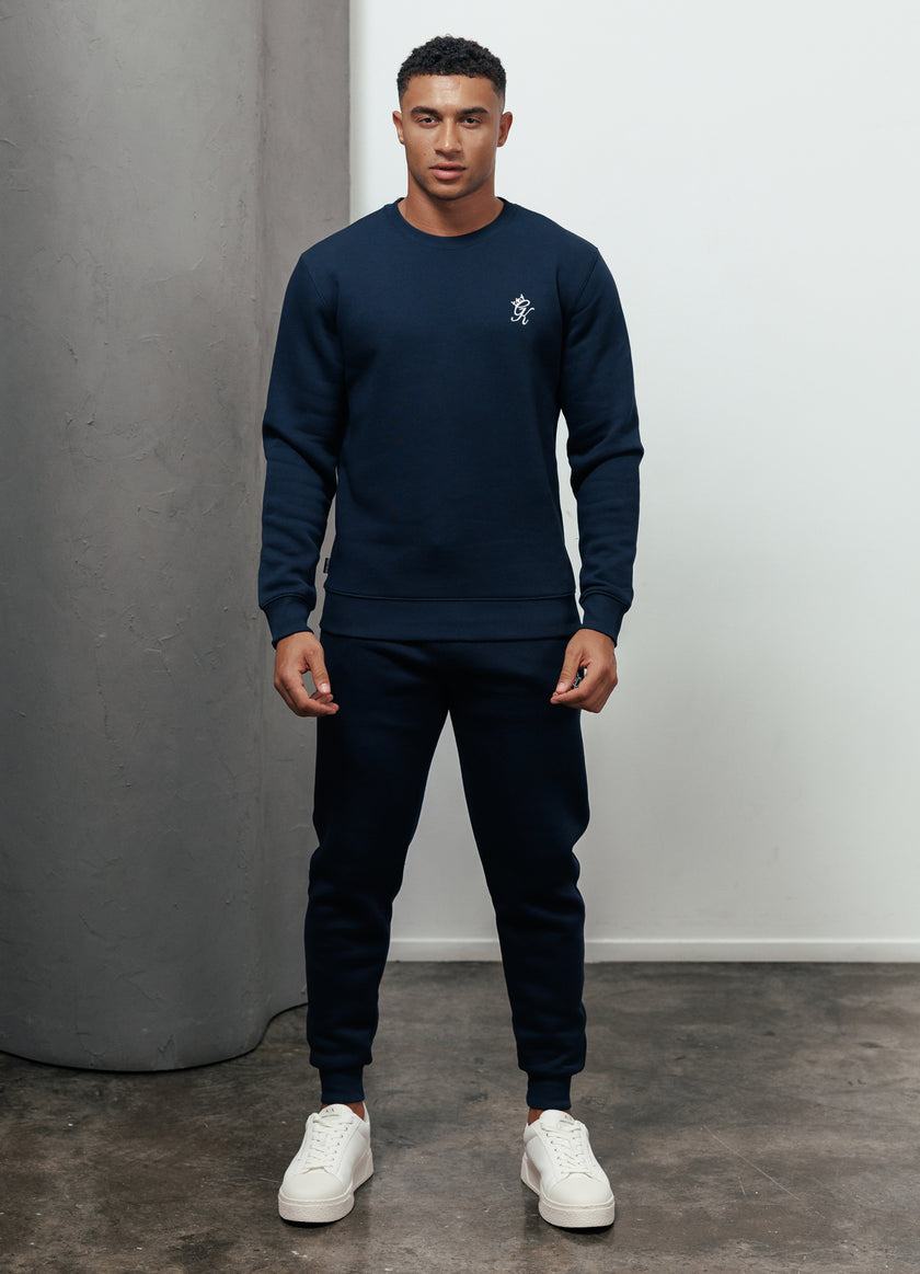 Gym King Fundamental Fleece Crew - Navy