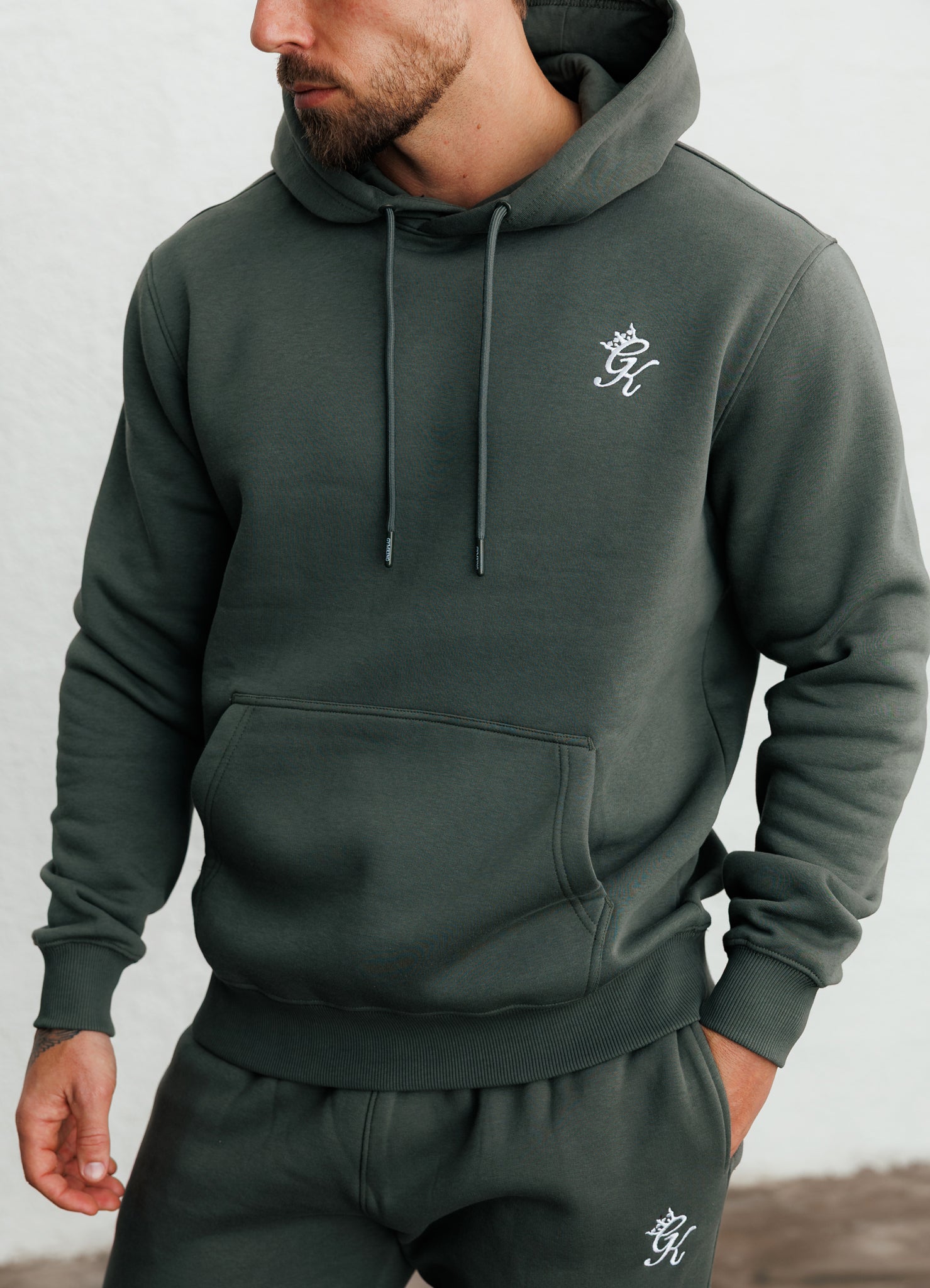 Gym King Fundamental Fleece Hood Tracksuit - Deep Olive