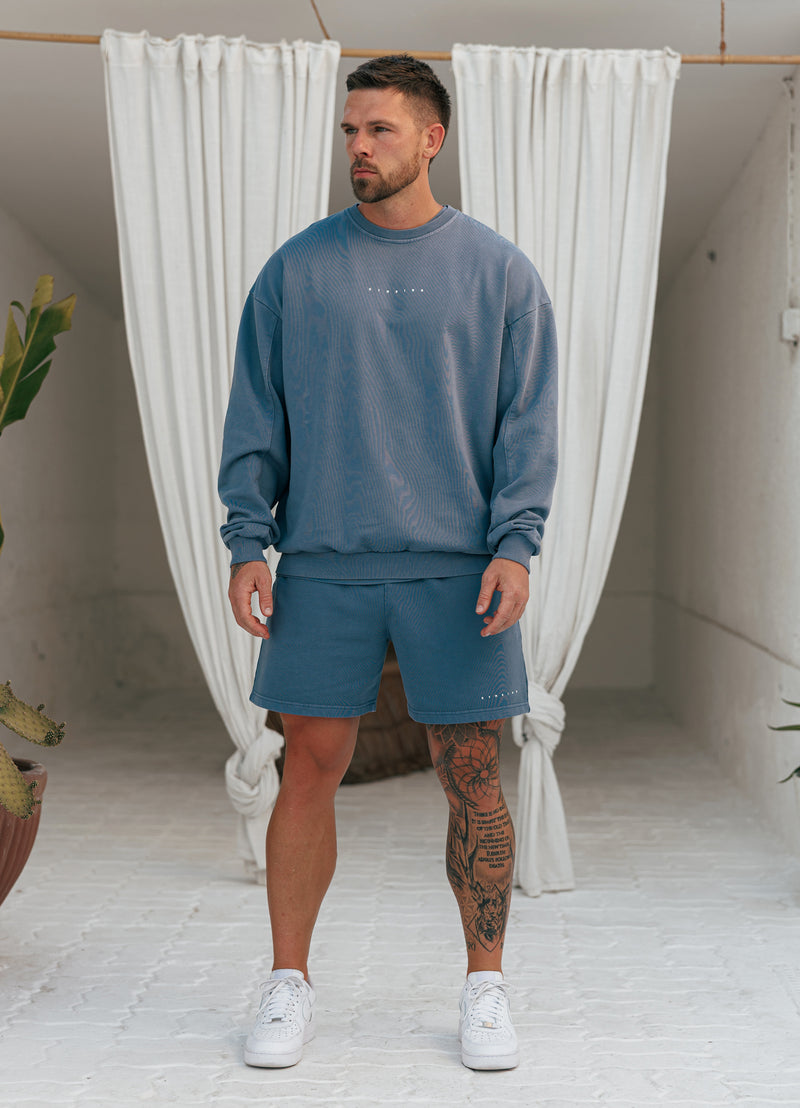 Gym King Purpose Washed Crew - Deep Indigo