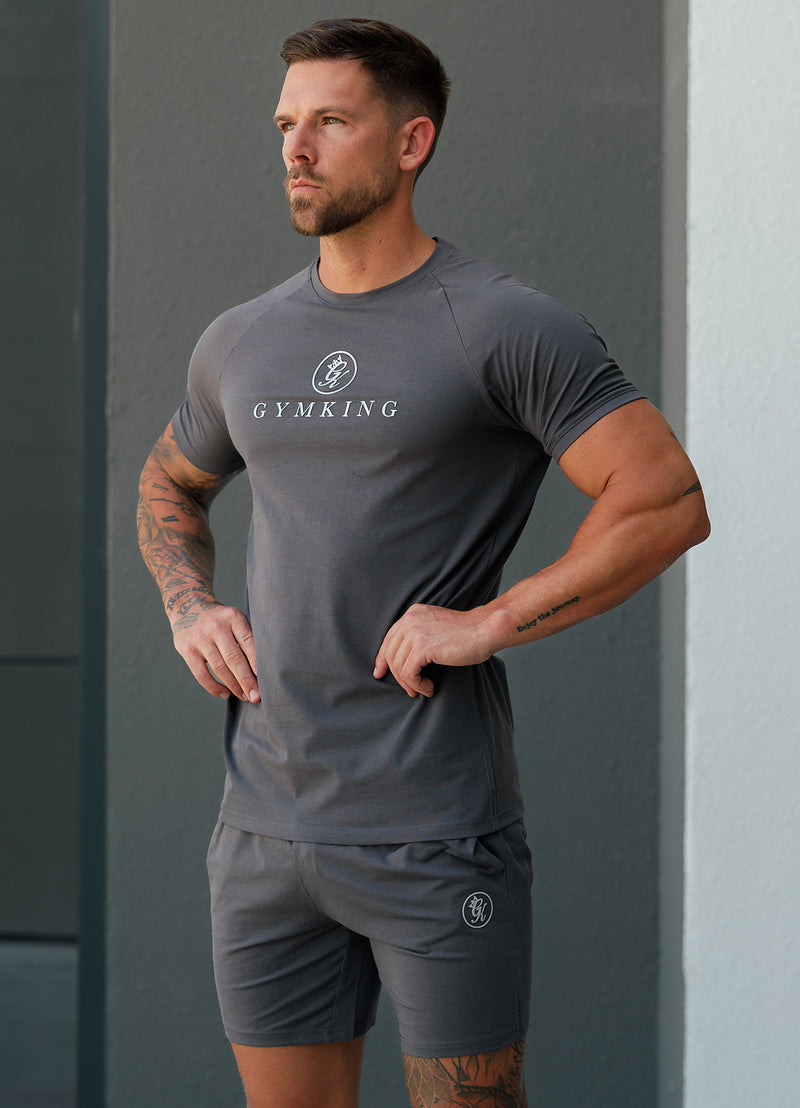 Gym King Pro Logo Jersey Short - Graphite