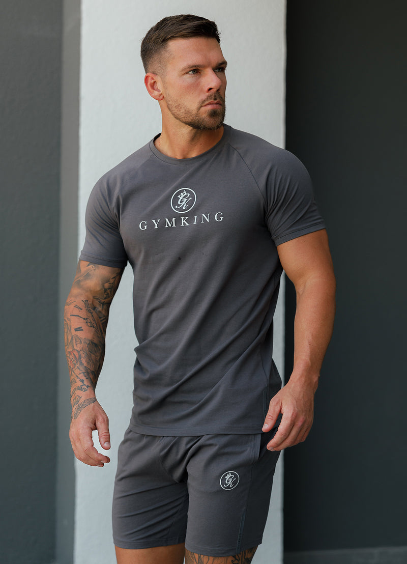 Gym King Pro Logo Jersey Tee - Graphite