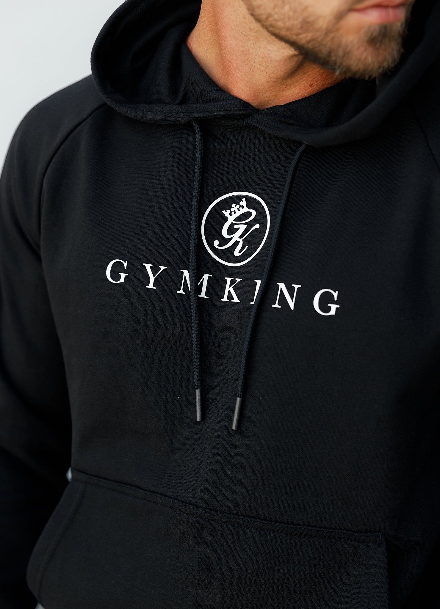 Gym King Pro Logo Fleece Hood - Black