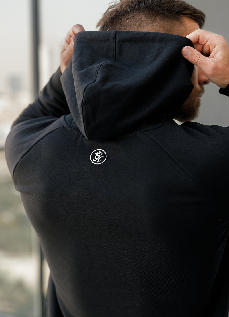 Gym King Pro Logo Fleece Hood - Black