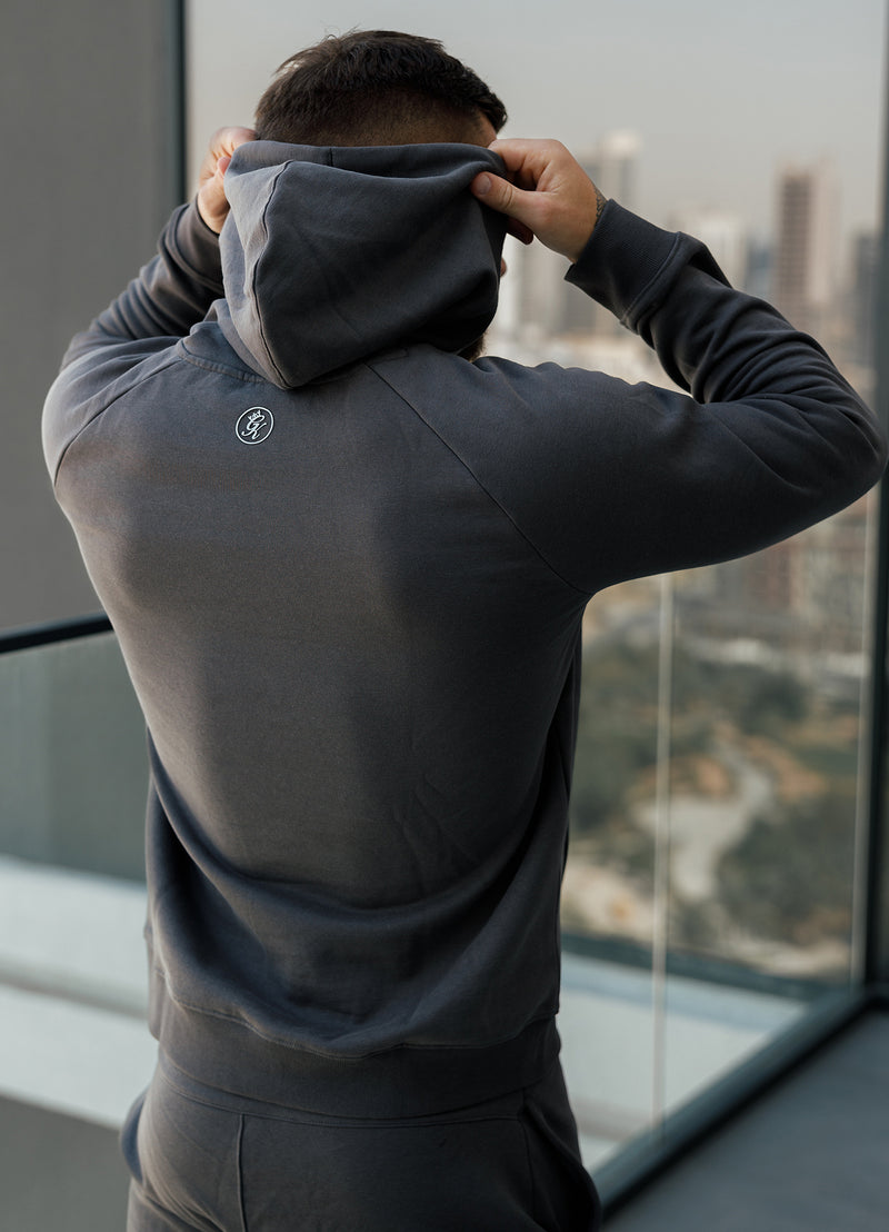 Gym King Pro Logo Fleece Hood - Graphite