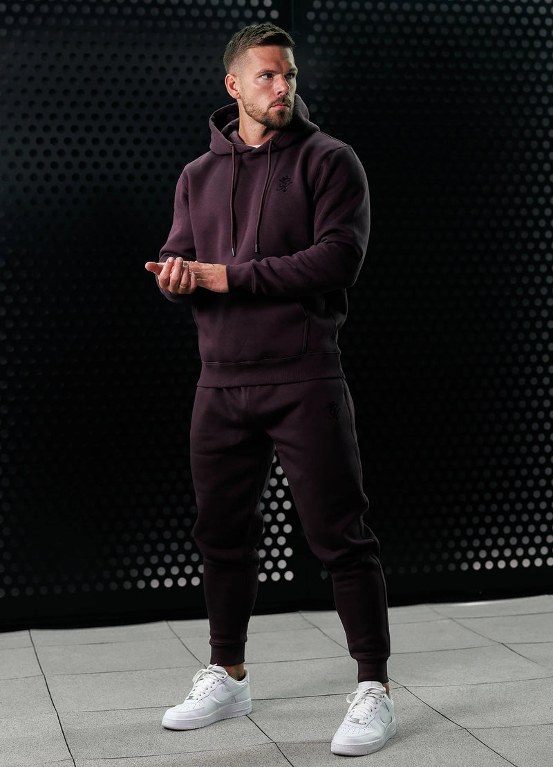 Gym King Fundamental Hood Tracksuit - Deep Plum