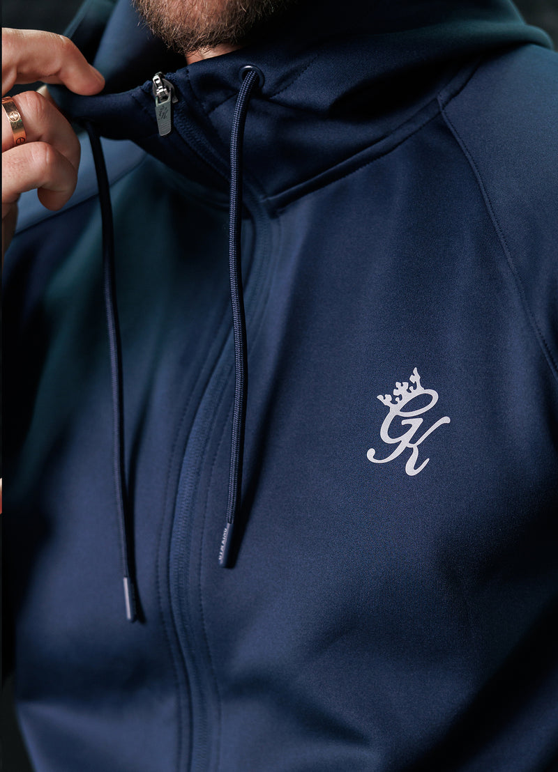 Gym King Full Zip Poly Tracksuit Top - Navy