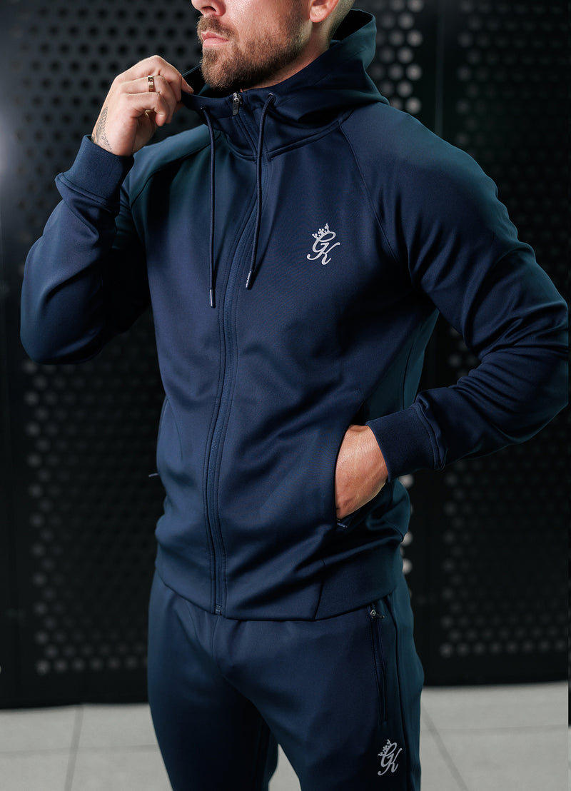 Gym King Full Zip Poly Tracksuit Top - Navy